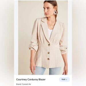 Anthropologie Current Air Courtney Corduroy Blazer Small